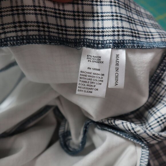 Amanda + Chelsea Capri Trousers Womens 6P White Career‎ Officecore Work Plaid - Picture 4 of 8